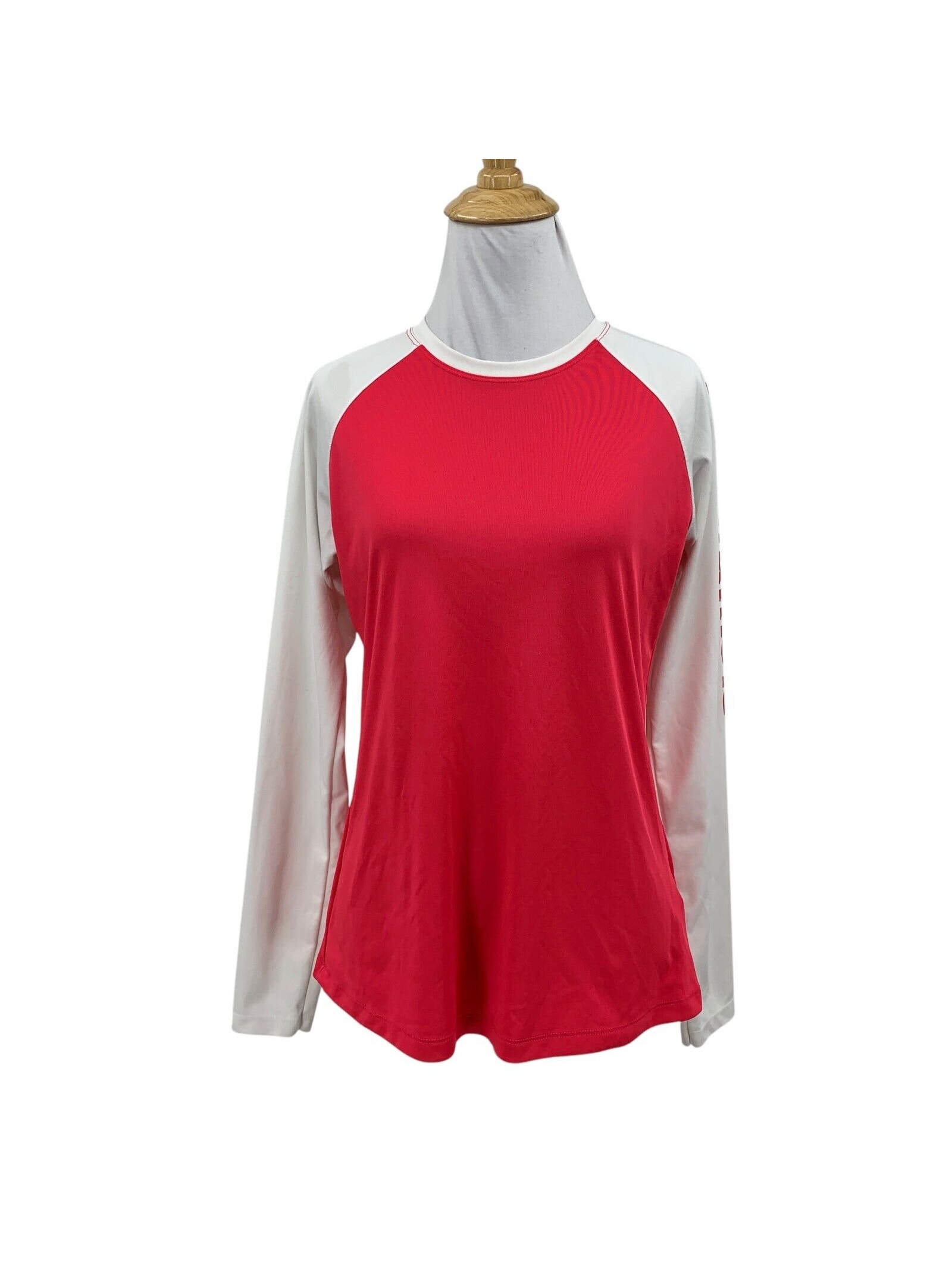 Columbia Shirt Womens S Small Sangria White Omni Shade Raglan Pfg Fishing Tee